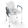 VEVOR Raised Toilet Seat, 7-Position Height Adjustment 19.3" - 25.2", 350lbs Weight Capacity, with Comfort Padded Aluminum Frame, Universal Toilet Seat Riser, for Elderly, Handicap, Pregnant, Medical