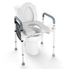 VEVOR Raised Toilet Seat, 7-Position Height Adjustment 19.3" - 25.2", 350lbs Weight Capacity, with Comfort Padded Aluminum Frame, Universal Toilet Seat Riser, for Elderly, Handicap, Pregnant, Medical