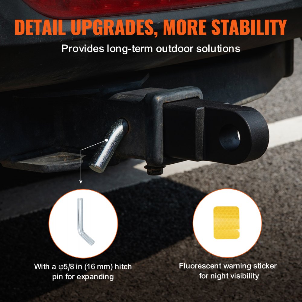 VEVOR Shackle Hitch Receiver, Fits 2" Receivers, 52900 lbs Breaking Strength, Heavy Duty Towing Accessories with Trailer Hitch Lock Pin for Trucks, Jeeps, Off-Road Vehicle Recovery, Aluminum Alloy