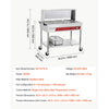VEVOR Commercial Food Warmer 9 x 1/3 Pans Electric Steam Table 1500W, for Buffet Restaurant Catering, Stainless Steel Server with Additional 1/1 Pan, Acrylic Cover, Undershelf, and Rolling Stand