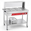 VEVOR Commercial Food Warmer 9 x 1/3 Pans Electric Steam Table 1500W, for Buffet Restaurant Catering, Stainless Steel Server with Additional 1/1 Pan, Acrylic Cover, Undershelf, and Rolling Stand