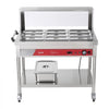 VEVOR Commercial Food Warmer 9 x 1/3 Pans Electric Steam Table 1500W, for Buffet Restaurant Catering, Stainless Steel Server with Additional 1/1 Pan, Acrylic Cover, Undershelf, and Rolling Stand