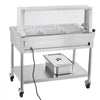 VEVOR Commercial Food Warmer 9 x 1/3 Pans Electric Steam Table 1500W, for Buffet Restaurant Catering, Stainless Steel Server with Additional 1/1 Pan, Acrylic Cover, Undershelf, and Rolling Stand