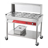 VEVOR Commercial Food Warmer 9 x 1/3 Pans Electric Steam Table 1500W, for Buffet Restaurant Catering, Stainless Steel Server with Additional 1/1 Pan, Acrylic Cover, Undershelf, and Rolling Stand