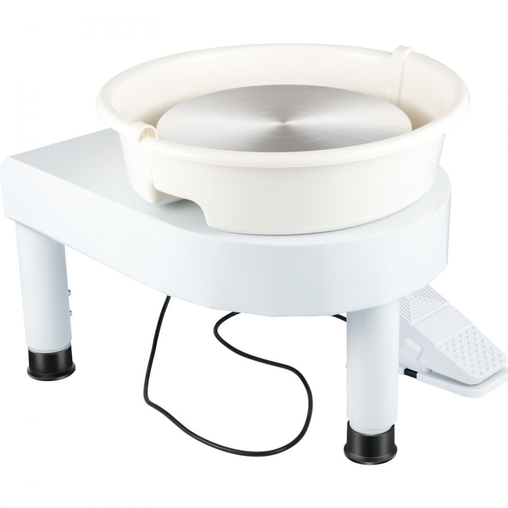 VEVOR Pottery Wheel, 11in Ceramic Wheel Forming Machine, 0-300RPM Speed Manual Adjustable 0-7.8in Lift Leg, Foot Pedal Detachable Basin, Sculpting Tool Accessory Kit for Work Art Craft DIY