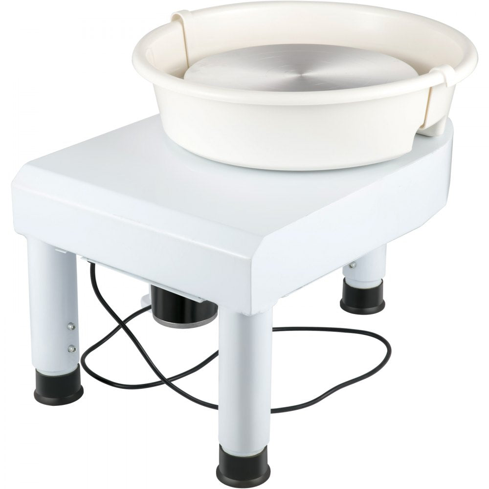 VEVOR Pottery Wheel, 11in Ceramic Wheel Forming Machine, 0-300RPM Speed Manual Adjustable 0-7.8in Lift Leg, Foot Pedal Detachable Basin, Sculpting Tool Accessory Kit for Work Art Craft DIY