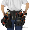 VEVOR Tool Belt, 32 Pockets, Adjusts from 32 Inches to 54 Inches, Nylon Heavy Duty Tool Pouch Bag, Detachable Tool Bag for Electrician, Carpenter, Handyman, Woodworker, Construction, Framer, Black