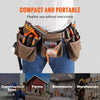 VEVOR 13 Pockets Tool Belt, Adjusts from 29 Inches to 54 Inches, Leather Heavy Duty Tool Pouch Bag with Dual Hammer Loops, Tool Bag for Electrician, Carpenter, Handyman, Construction, Framer, Brown