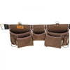 VEVOR 13 Pockets Tool Belt, Adjusts from 29 Inches to 54 Inches, Leather Heavy Duty Tool Pouch Bag with Dual Hammer Loops, Tool Bag for Electrician, Carpenter, Handyman, Construction, Framer, Brown