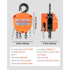 VEVOR Hand Chain Hoist, 1 Ton 2200 lbs Capacity, Manual Chain Block with Upgrade G80 Galvanized Chain, 20 ft Lifting Height, Heavy Duty Pulley Hoist for Garage Warehouse Automotive Machinery, Orange
