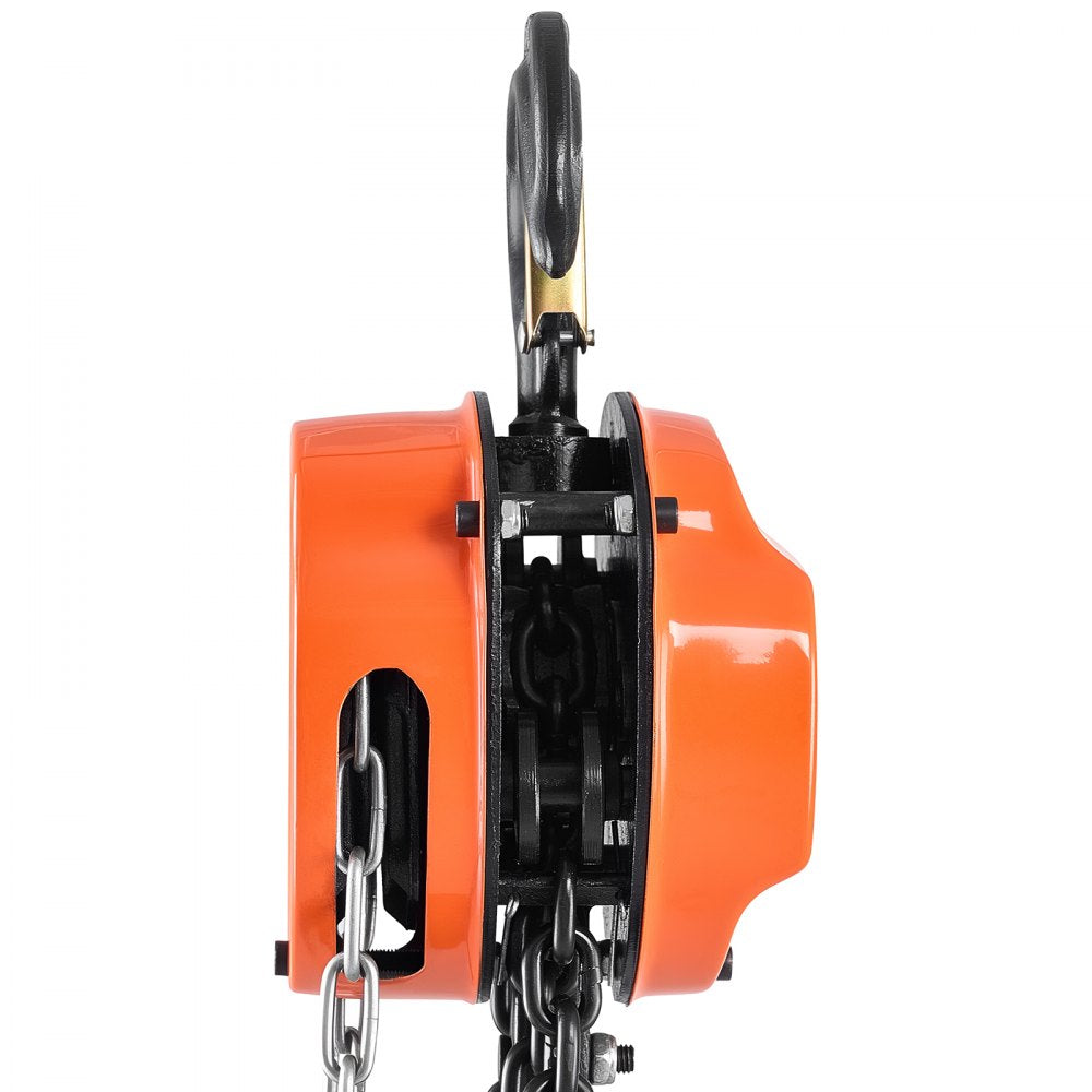 VEVOR Hand Chain Hoist, 2 Ton 4400 lbs Capacity, Manual Chain Block with Upgrade G80 Galvanized Chain, 10 ft Lifting Height, Heavy Duty Pulley Hoist for Garage Warehouse Automotive Machinery, Orange