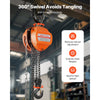 VEVOR Hand Chain Hoist, 3 Ton 6600 lbs Capacity, Manual Chain Block with Upgrade G80 Galvanized Chain, 20 ft Lifting Height, Heavy Duty Pulley Hoist for Garage Warehouse Automotive Machinery, Orange
