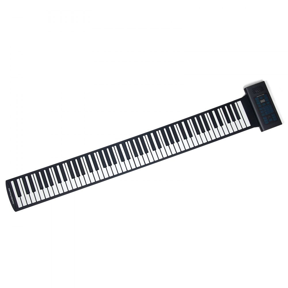 VEVOR 88 Keys Roll Up Keyboard Piano, 128 Rhythms, 128 Tones Portable Electric Digital Hand Roll Piano with Rechargeable Battery 2W Speaker LED Display 5 Ports MIDI Function, for Kids Beginners Adults