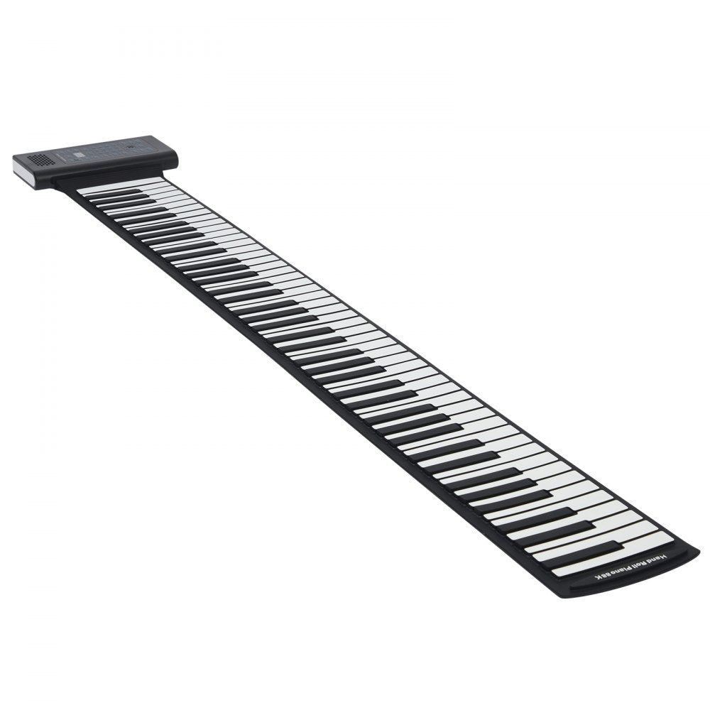 VEVOR 88 Keys Roll Up Keyboard Piano, 128 Rhythms, 128 Tones Portable Electric Digital Hand Roll Piano with Rechargeable Battery 2W Speaker LED Display 5 Ports MIDI Function, for Kids Beginners Adults