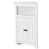 VEVOR 32" Corner Storage Cabinet, 3 Tiers Small Storage Cabinet with 2 Wooden Doors & Adjustable Shelves, Freestanding Corner Kitchen Cabinet for Living Room, Kitchen, Laundry Room, Bathroom, White