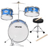 VEVOR Kids Drum Set, 3-Piece 14 in Junior Drum Sets, Beginner Drums Set with Adjustable Throne, Cymbal & Two Pairs of Drumsticks, Musical Learning Drums Instruments Kit, for Children Ages 6-13 (Blue)