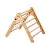 VEVOR Pikler Triangle Set, 4 in 1 Toddler Climbing Toys Indoor Playground, Large Size Wooden Climbing Gym for Toddlers 1-3 Years, Montessori Climbing Set with Triangle and Ramp, Wood Color