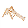 VEVOR Pikler Triangle Set, 4 in 1 Toddler Climbing Toys Indoor Playground, Large Size Wooden Climbing Gym for Toddlers 1-3 Years, Montessori Climbing Set with Triangle and Ramp, Wood Color