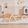 VEVOR Pikler Triangle Set, 5 in 1 Toddler Climbing Toys Indoor Playground, Ramp, and Arch, Montessori Climbing Set with Triangle, Large Size Wooden Climbing Gym for Toddlers 1-3 Years, Wood Color
