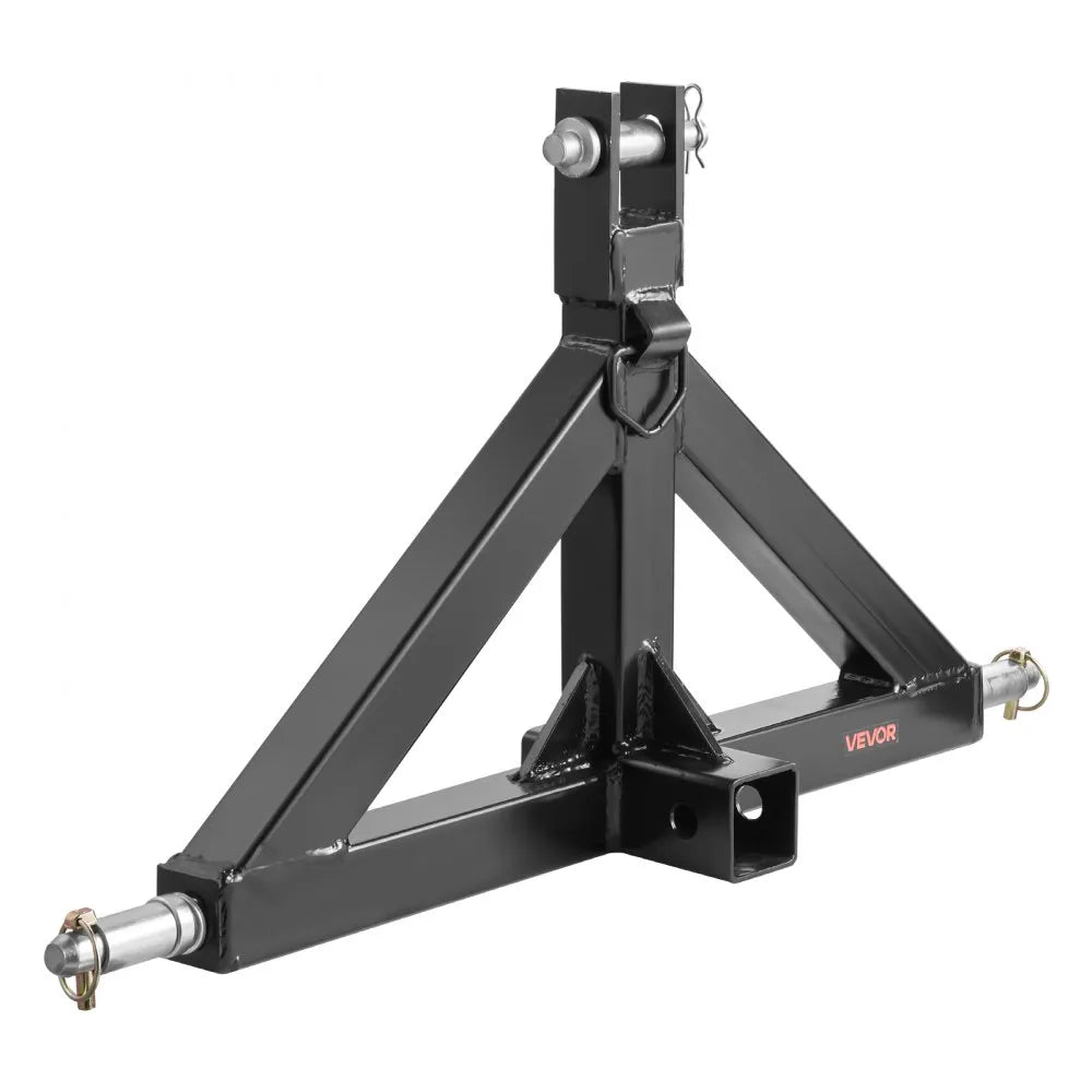 VEVOR 3 Point Hitch Receiver with 2 in Receiver, 3pt Quick Hitch Attachment, 3,000 lbs Capacity, Heavy Duty Tractor Tow Drawbar Adapter, Compatible with Kubota, Mahindra, John Deere, Massey Ferguson