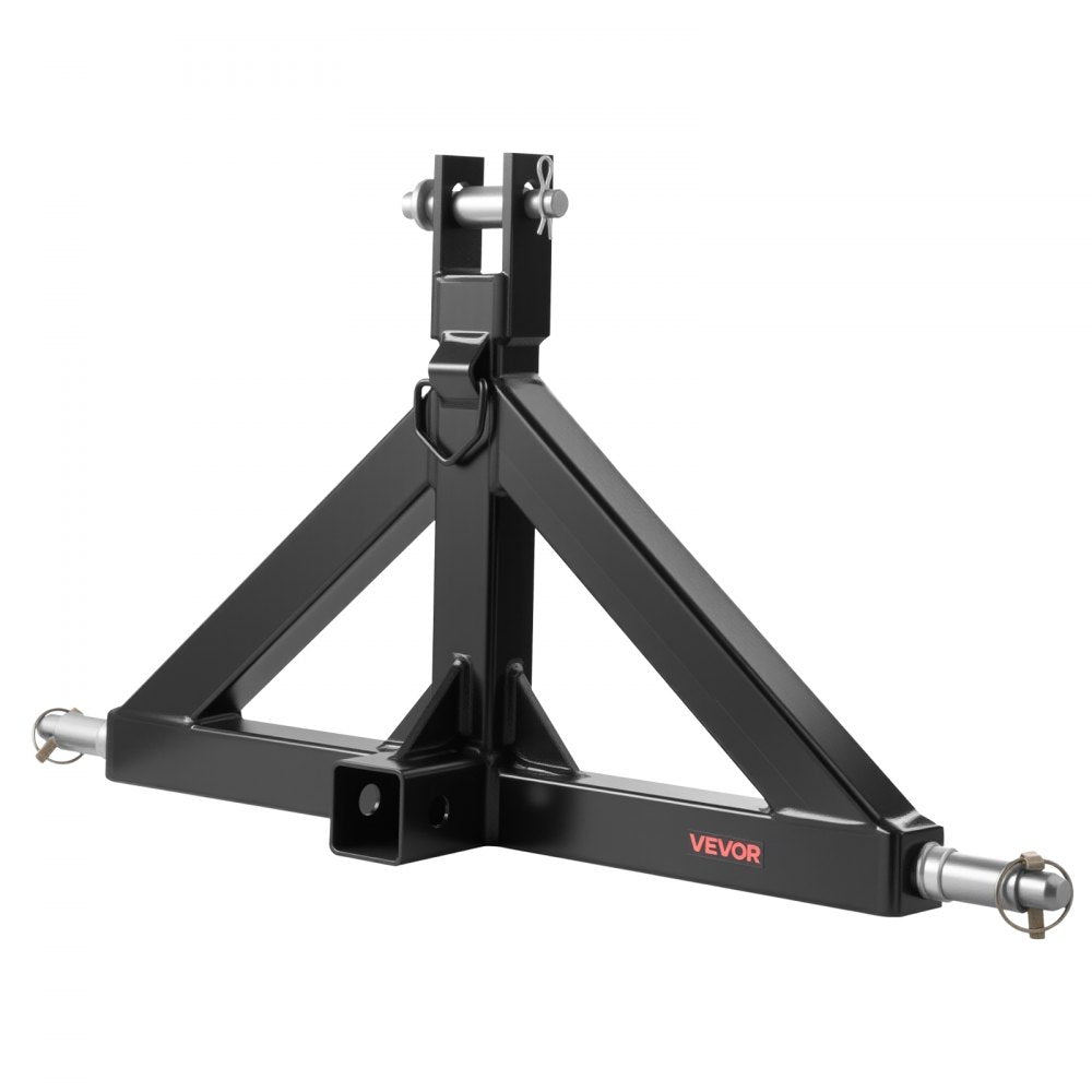 VEVOR 3 Point Hitch Receiver with 2 in Receiver, 3pt Quick Hitch Attachment, 3,000 lbs Capacity, Heavy Duty Tractor Tow Drawbar Adapter, Compatible with Kubota, Mahindra, John Deere, Massey Ferguson