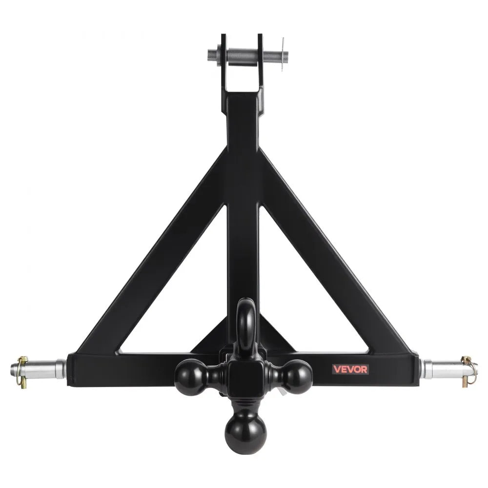 VEVOR 3 Point Trailer Hitch 2 in Receiver, 3pt Quick Hitch Attachment with 3 Trailer Balls, Tractor Tow Drawbar Adapter, Compatible with Kubota, Mahindra, Ford, Yanmar, John Deere, Massey Ferguson