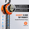 VEVOR Hand Chain Hoist, 1 Ton 2200 lbs Capacity 20 FT Come Along, G80 Galvanized Carbon Steel with Double-Pawl Brake, Auto Chain Leading & 360° Rotation Hook, for Garage Factory Dock
