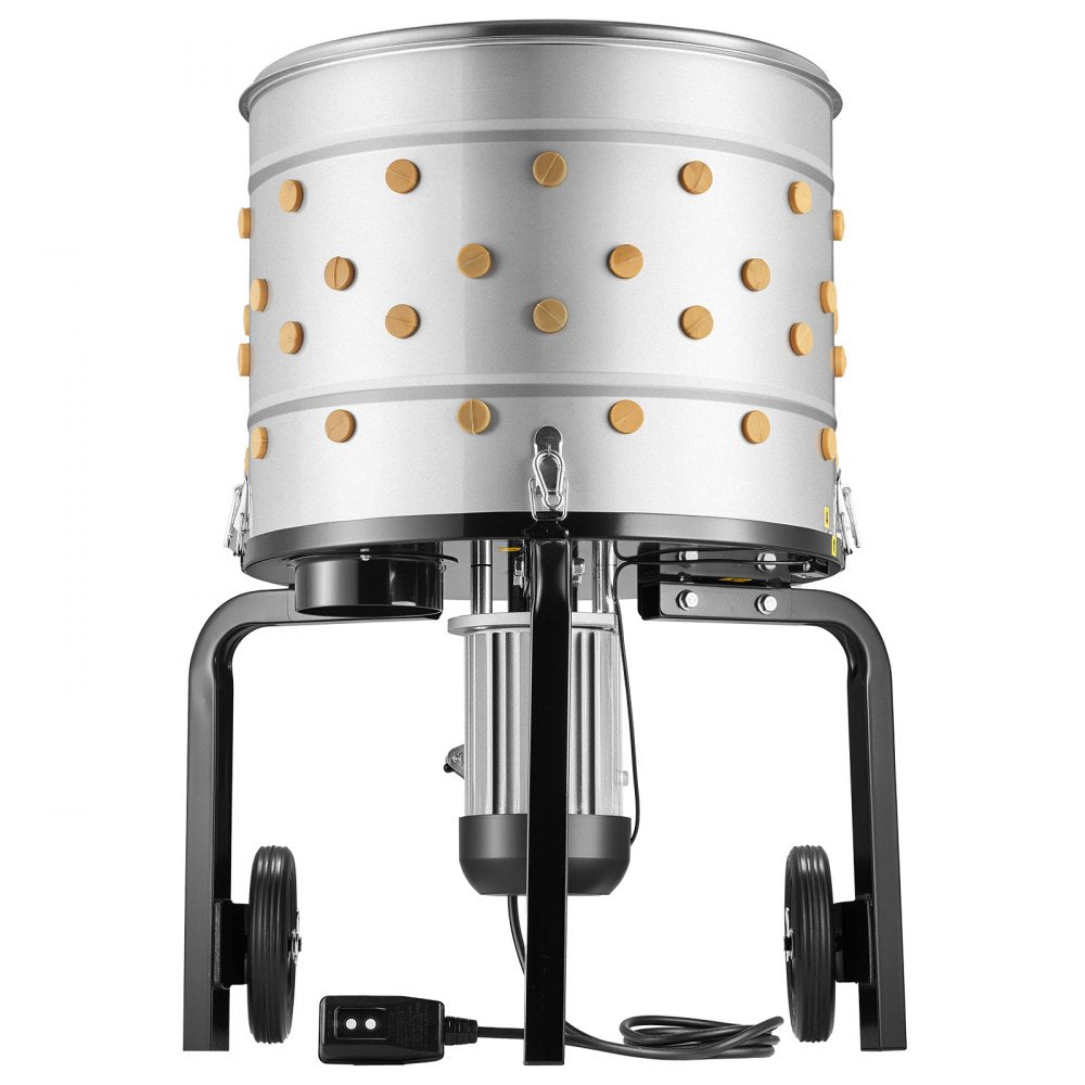 VEVOR Chicken Plucker Machine, 19.7 in Drum, 750W & 275RPM Electric Chicken Plucking Machine with 98 Soft Fingers & Transport Wheels, Stainless Steel Feather Remover for Processing 2 Chicks Once