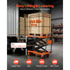 VEVOR Hydraulic Lift Table Cart, 330 lbs Capacity 50 in Lifting Height, for Material Handling, Moving, Transportation, Manual Double Scissor Lift Table, with 4 Wheels and Handle, Heavy-Duty Steel