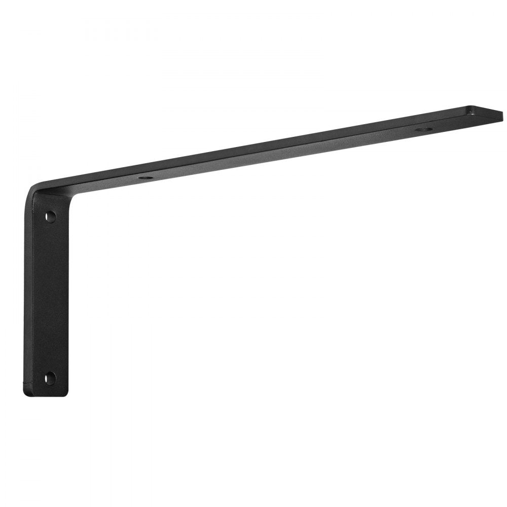 VEVOR Shelf Bracket, Heavy Duty Floating Shelf Brackets 10 x 6 in, 4 Pcs Brackets for Shelves, 5mm Thick Matte Black L Shelf Bracket,Steel Shelving Brackets with 160 lbs Load Capacity
