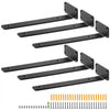 VEVOR Shelf Bracket, 10”L x 4”W x 1.6”H, 6 Pcs Heavy Duty Floating Shelf Brackets, Brackets for Shelves, 5mm Thick Matte Black L Shelf Bracket,Steel Shelving Brackets with 160 lbs Load Capacity