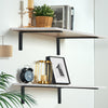VEVOR Shelf Bracket, 16 x 6 in 4 Pcs, Heavy Duty Floating Shelf Brackets, Brackets for Shelves, 10mm Thick Matte Black L Shelf Bracket,Steel Shelving Brackets with 160 lbs Load Capacity
