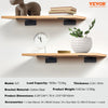 VEVOR Shelf Bracket, 8”L x 4”W x 1.6”H 6 Pcs, Heavy Duty Floating Shelf Brackets, Brackets for Shelves, 5mm Thick Matte Black L Shelf Bracket,Steel Shelving Brackets with 160 lbs Load Capacity