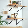 VEVOR Shelf Bracket, 18 x 12 in 12 Pcs, Heavy Duty Floating Shelf Brackets, Brackets for Shelves, 3mm Thick Matte Black Triangle Shelf Bracket,Steel Shelving Brackets with 160 lbs Load Capacity