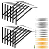 VEVOR Shelf Bracket, 18 x 12 in 12 Pcs, Heavy Duty Floating Shelf Brackets, Brackets for Shelves, 3mm Thick Matte Black Triangle Shelf Bracket,Steel Shelving Brackets with 160 lbs Load Capacity