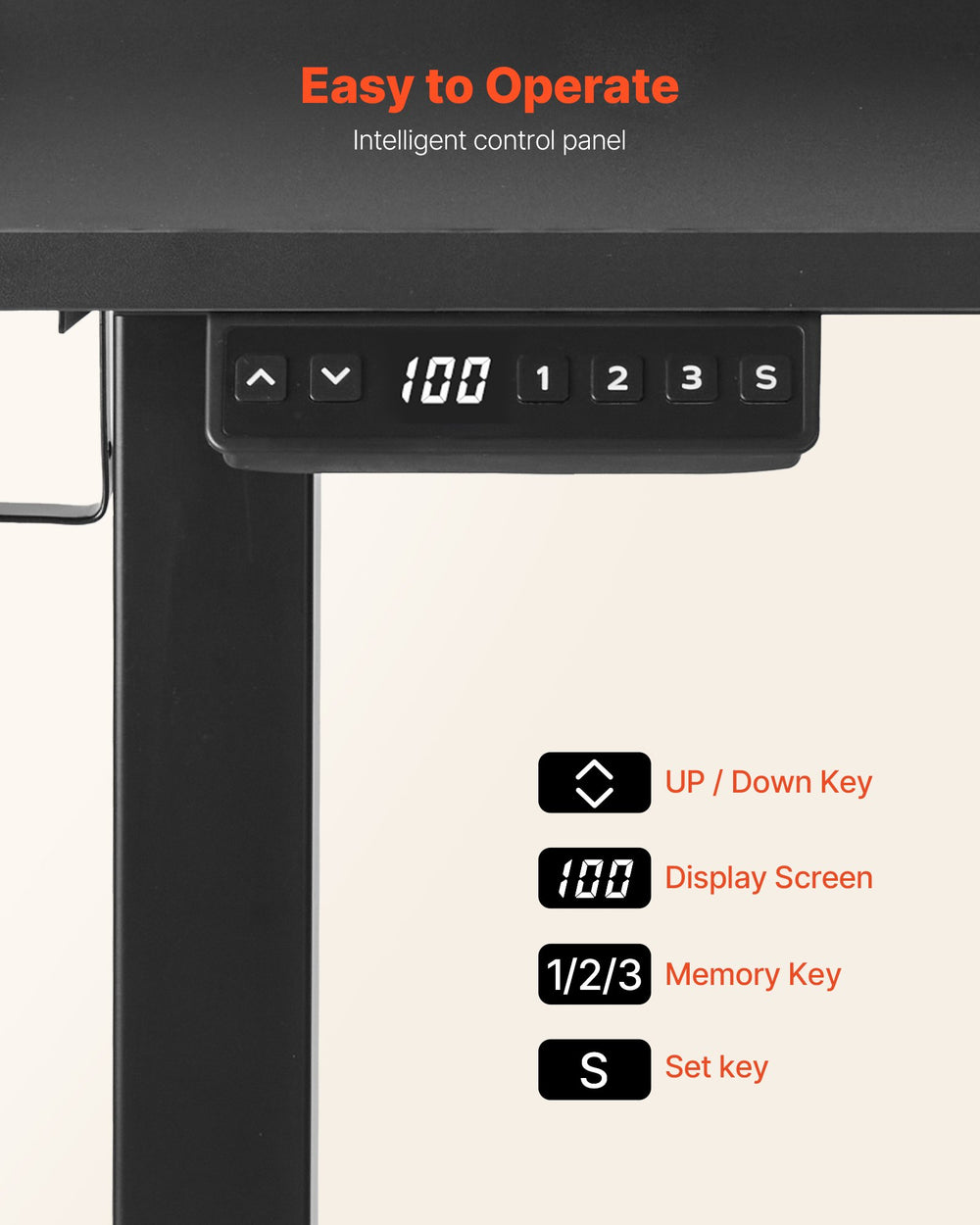 VEVOR standing desk control panel with memory keys