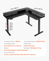 VEVOR L-shaped desk dimensions and key specifications graphic