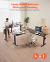 VEVOR L-shaped electric standing desk - easily switch between sitting and standing