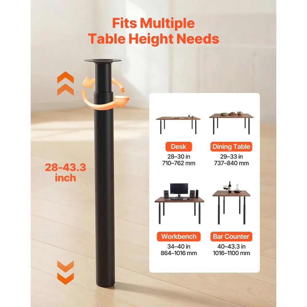 Vevor Table Legs Adjustable Height 28-43.3