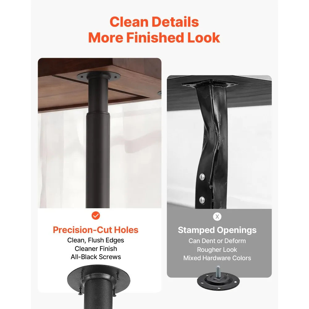 VEVOR Adjustable Table Legs, 28-43.3 in Steel Furniture Legs, 1200 lbs Max Load Heavy Duty, Quick Installation, Ideal for Home Office Desk DIY, Coffee Dinner Bar Tables, Workbenches, Set of 4, Black