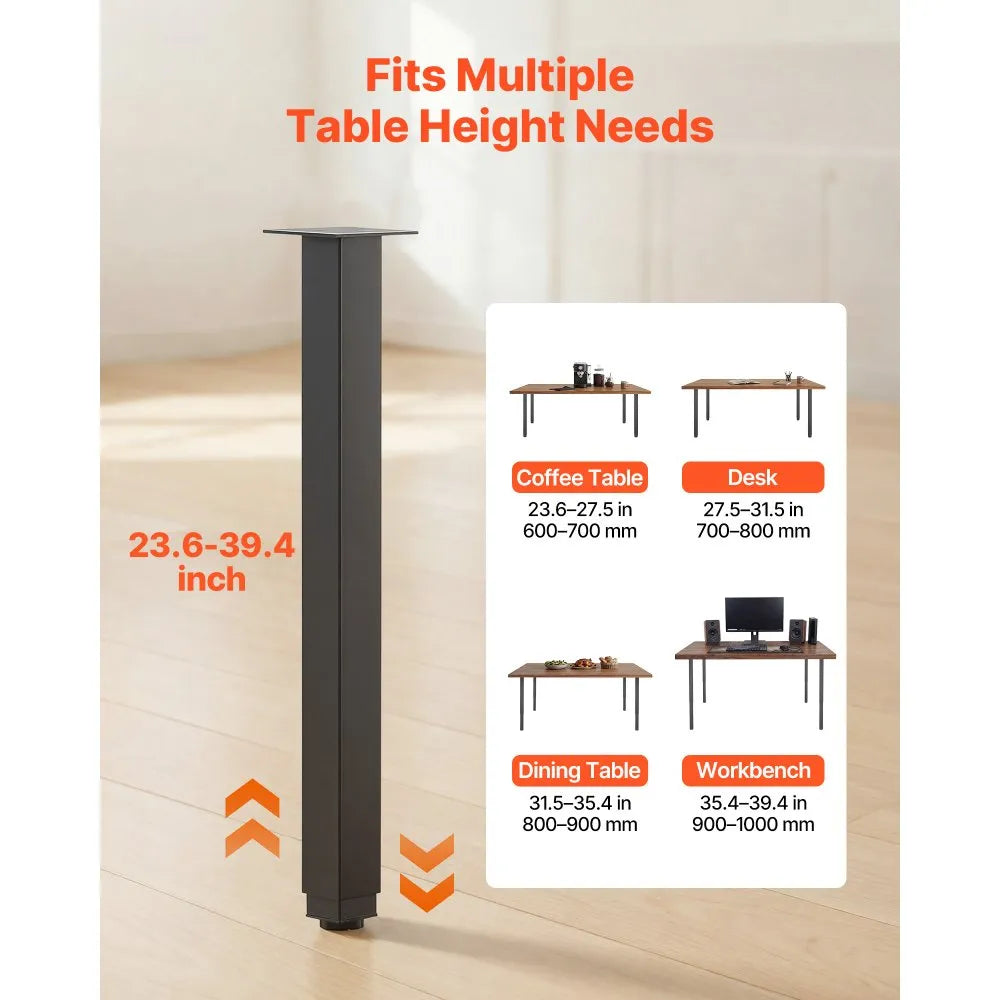 Vevor Table Legs Adjustable Square Steel 24-40