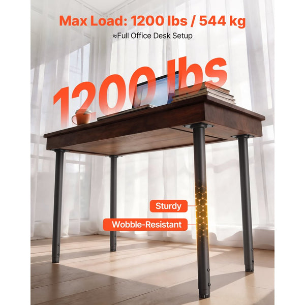 Vevor Table Legs Adjustable Round Steel Furniture Legs 24-40
