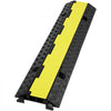 VEVOR 5-Piece Rubber Cable Guard, Dual Channel, 12000 lbs per Axle Load Capacity, Durable Hose & Wire Protection Ramp for Driveways, with Easy Access Top & 50 ft Caution Tape for Both Indoor & Outd