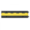 VEVOR Cable Protector Ramp, 22,000 lbs/axle Capacity, 1 Channel Heavy Duty Rubber Cord Hose Wire Cover, 2.76 x 1.97 in Channel, Traffic Speed Bump with Flip-Open Top Cover, for Indoor Outdoor, 1 Pack