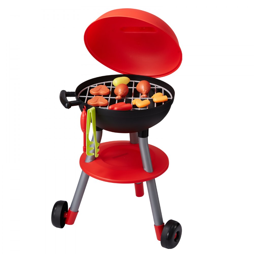 VEVOR 28 PCS BBQ Grill Playset, Kids Toys Kitchen Playset with Sound & Light, Little Chef Play, Interactive Grill Play Food Cooking Playset Barbecue Toy Grill for Toddlers Boys Girls 3-5 Birthday Gift