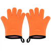 VEVOR Silicone Smoker Oven Gloves, Non-Slip Heat Resident BBQ Grill Gloves with Fingers, Waterproof & Hangable Design, Easy to Clean & Store, for Grilling, Oven, BBQ, Baking, Frying