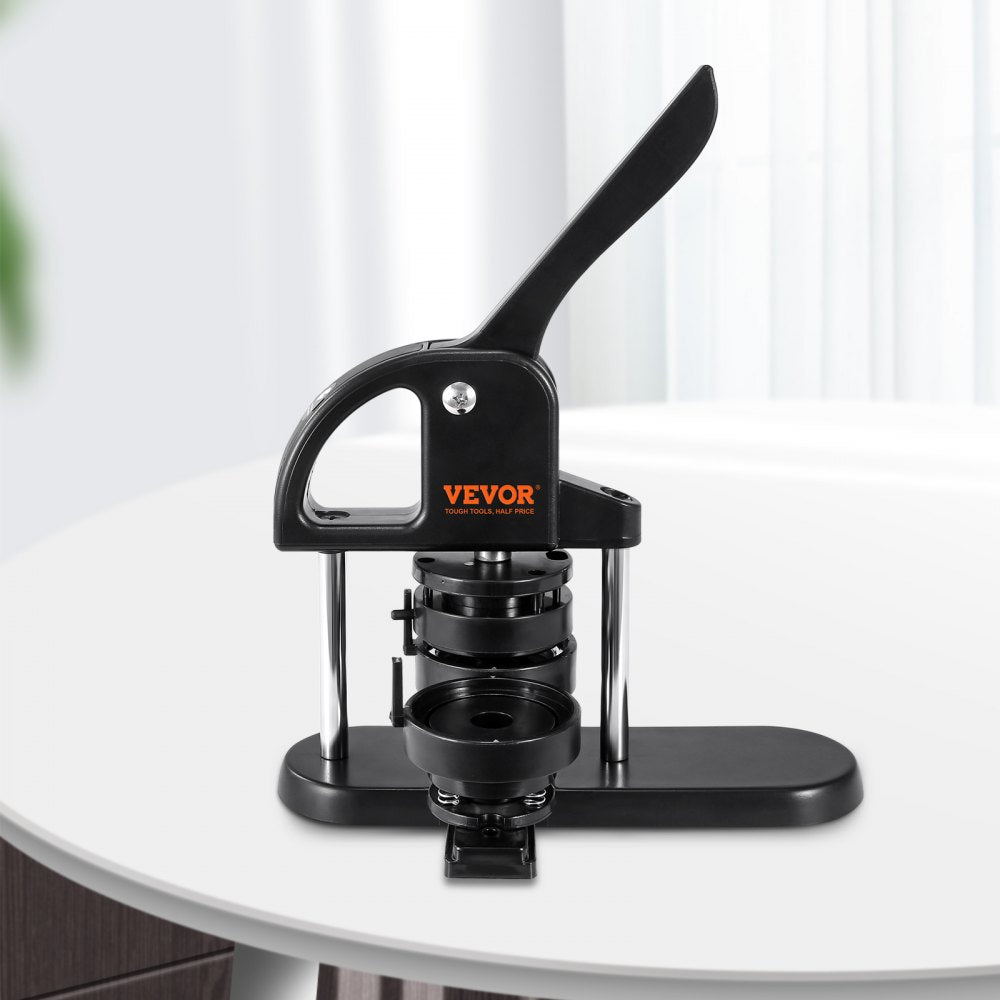 VEVOR Button Maker, 1/1.25/2.28 inch(25/32/58mm) 3-IN-1 Pin Maker, with 300pcs Button Parts, Button Maker Machine with Panda Magic Book, Ergonomic Arc Handle Punch Press Kit, For Children DIY Gifts