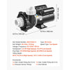 VEVOR SPA Pump 2.5HP Hot Tub Pump 2 Speed 48 Frame with 1.5" & 2" Port, 230V, 175 GPM High Speed & 66 GPM Low Speed, 90° Rotational Interface, SPA Bath Water Circulation, Compatible with OEM Models