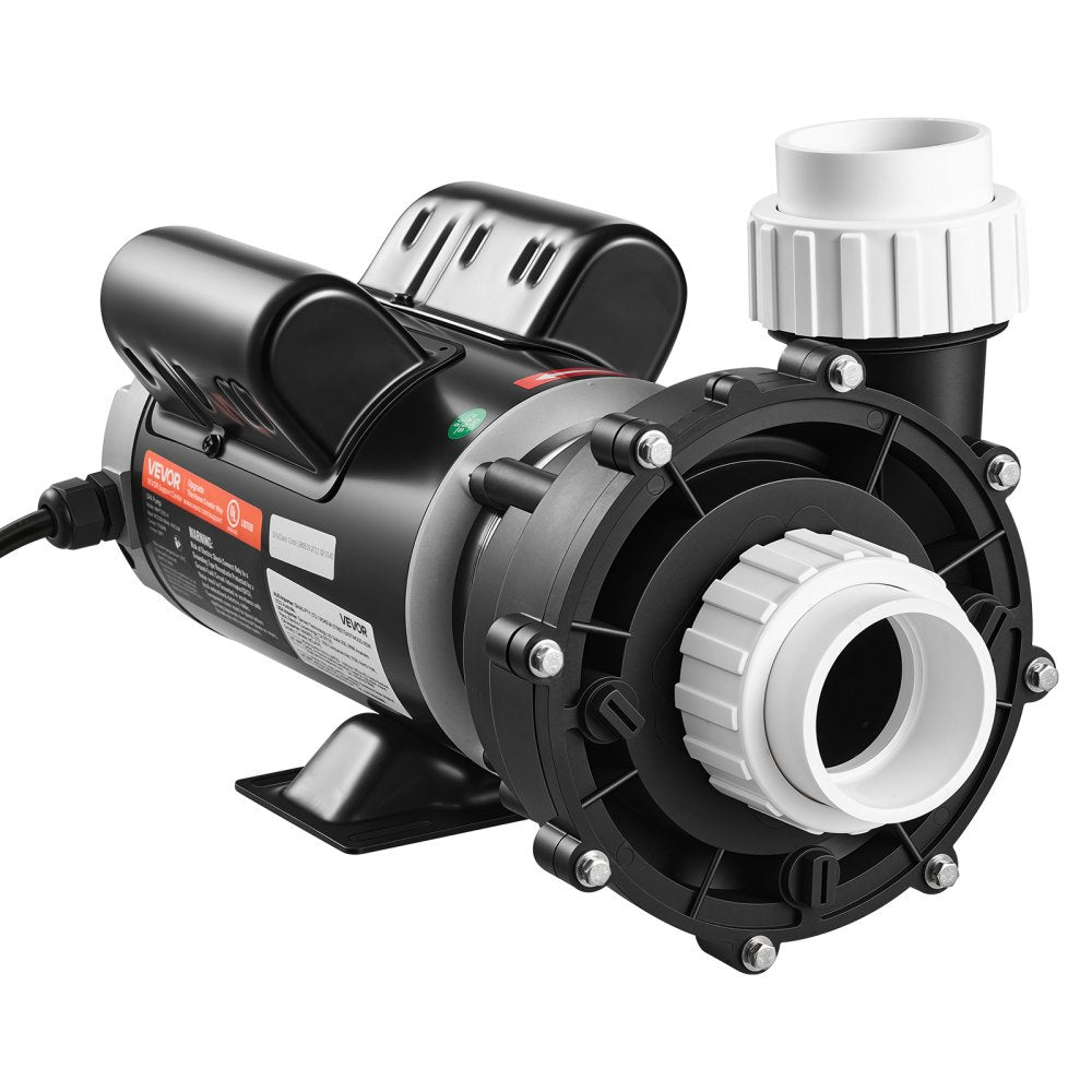 VEVOR SPA Pump 2.5HP Hot Tub Pump 2 Speed 48 Frame with 1.5" & 2" Port, 230V, 175 GPM High Speed & 66 GPM Low Speed, 90° Rotational Interface, SPA Bath Water Circulation, Compatible with OEM Models