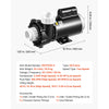 VEVOR SPA Pump 2HP Hot Tub Pump 2 Speed 56 Frame with 1.5" & 2" Port, 230V, 168 GPM High Speed & 68 GPM Low Speed, 90° Rotational Interface, SPA Bath Water Circulation, Compatible with OEM Models